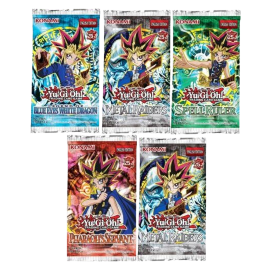 old yugioh card packs Yu Gi Oh 25th Anniversary 5-pack Lot – Sad Witch TCG